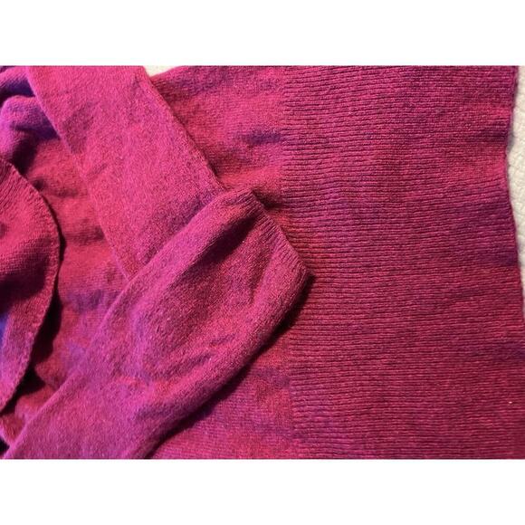WHITE HOUSE BLACK MARKET DARK FUCHSIA PINK SHAWL COLLAR SWEATER SZ M Wool Blend - Picture 3 of 9